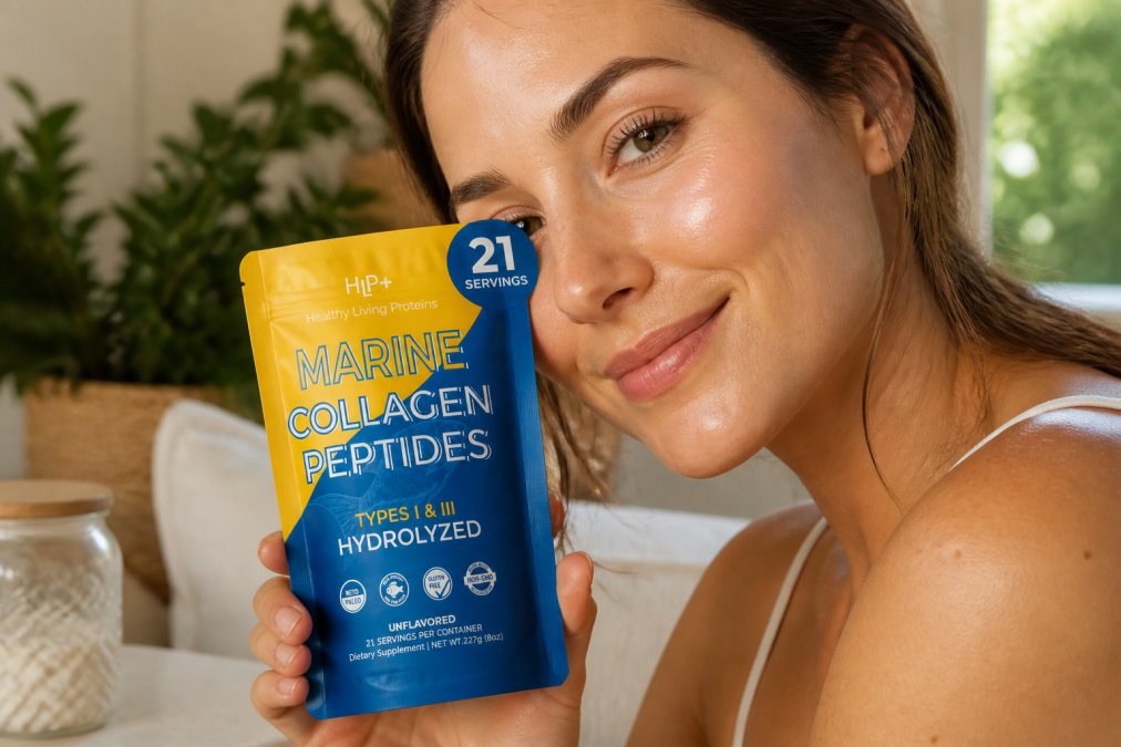 Woman's face showing healthy, radiant skin with smooth texture and natural glow under soft natural lighting, close-up detail of hydrated complexion
