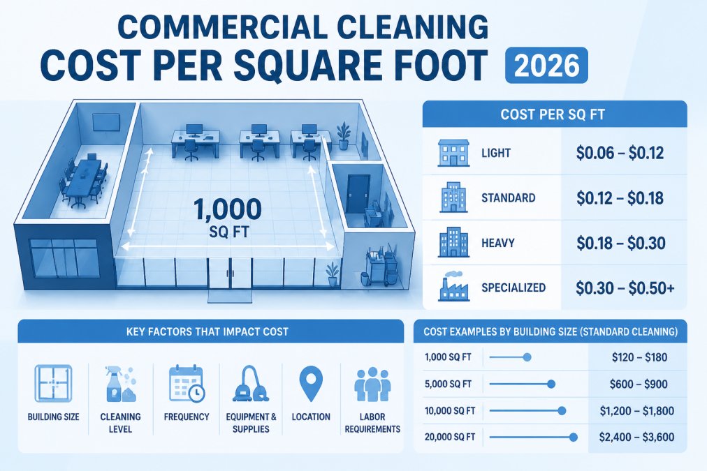 Commercial Cleaning Cost Per Square Foot 2026