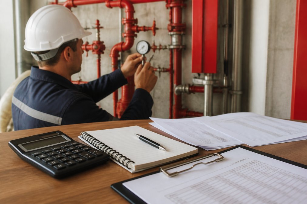 Professional illustration showing Fire for fire sprinkler system cost