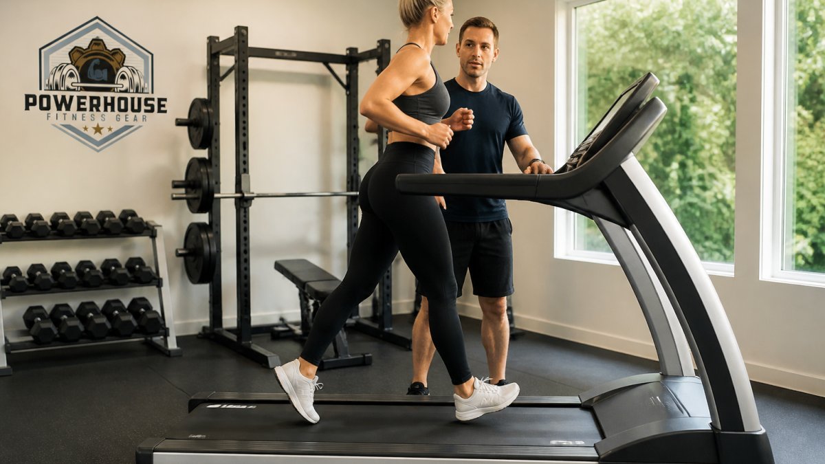 Infographic showing how to select a commercial grade treadmill based on workout intensity and studio size