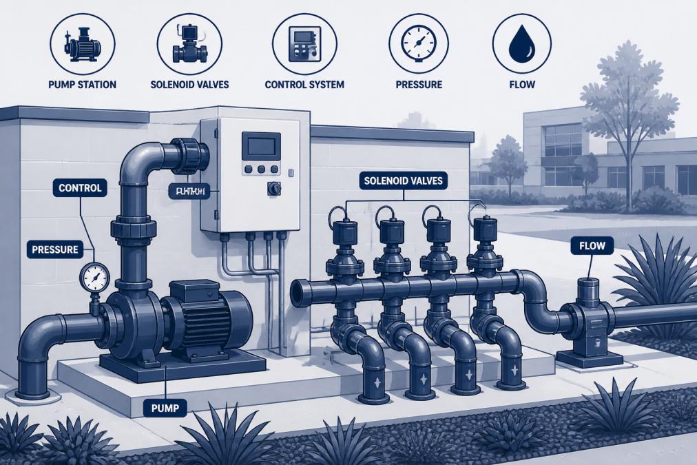 Professional illustration showing irrigation maintenance melbourne