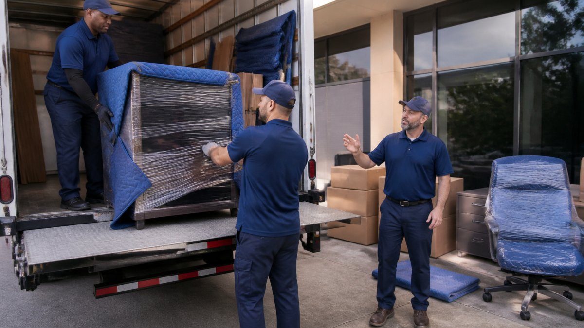 Infographic illustrating the safe handling process used by a professional commercial moving company.