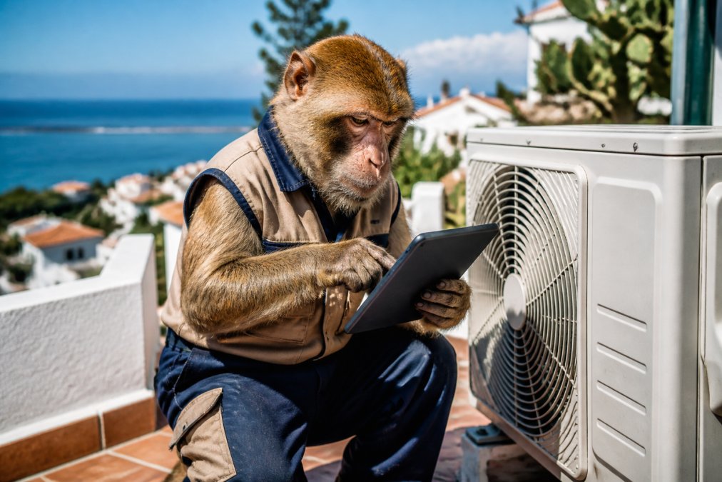 Mono con chaleco de trabajo revisando una lista para saber cómo elegir un instalador de aire acondicionado en Mijas.