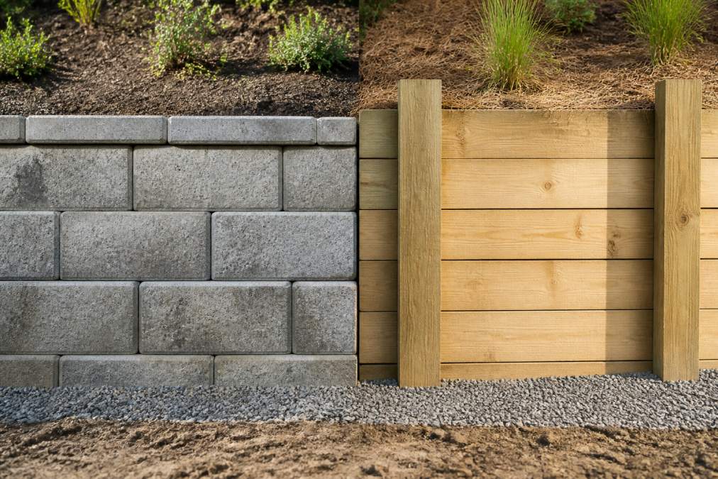 Concrete vs Timber Retaining Walls for Drainage