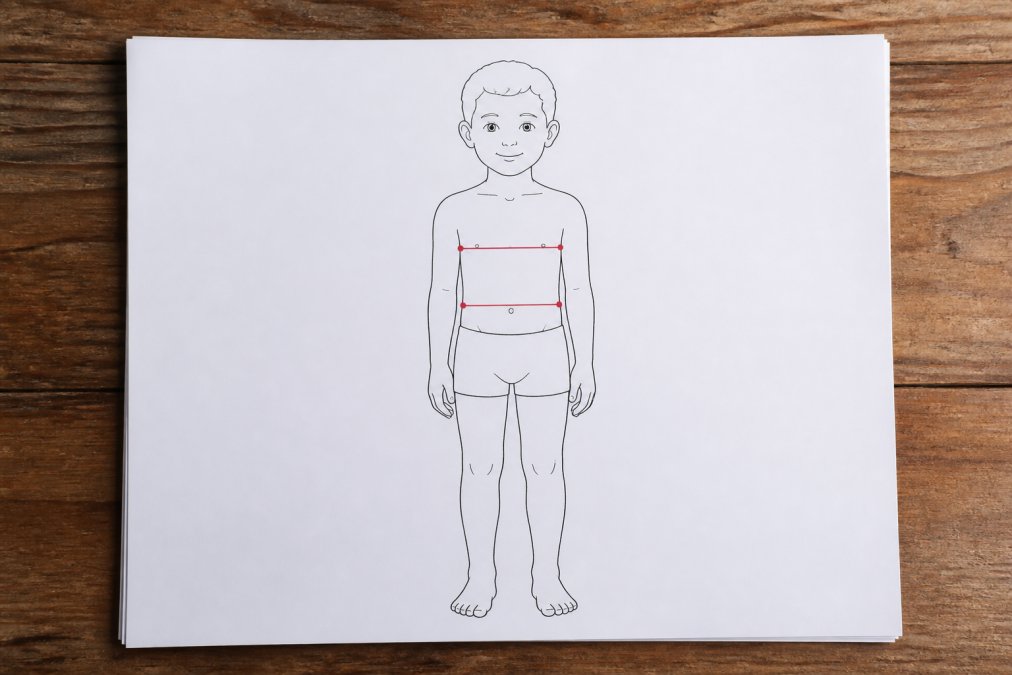 Step-by-step visual guide for children sizing
