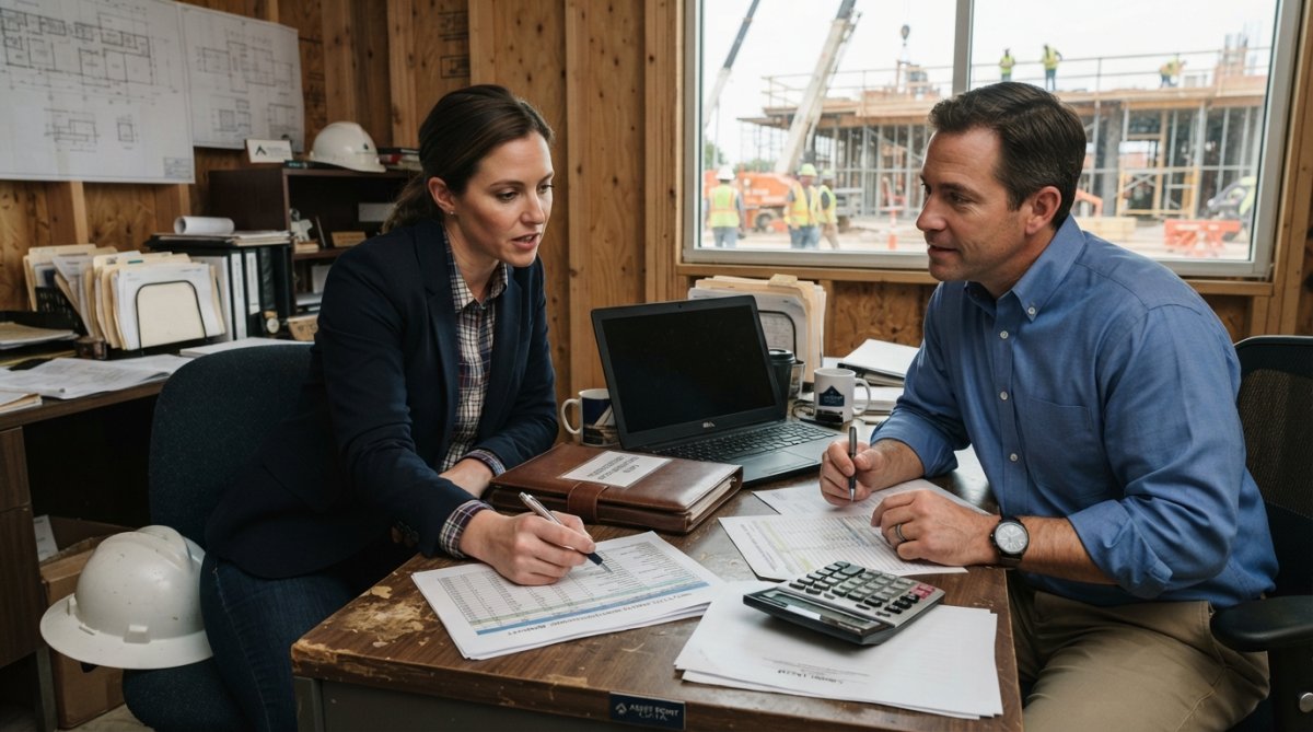 Step-by-step visual guide for small and developer and contractor concepts for construction loan requirements