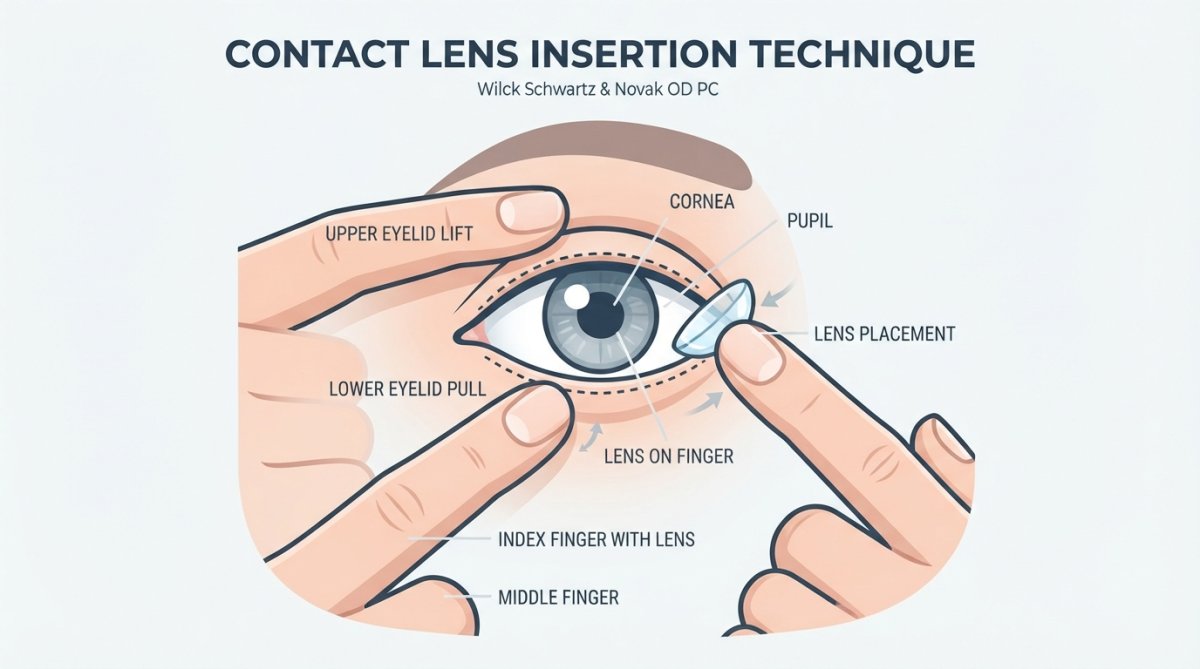Step-by-step visual guide for contact lens fitting