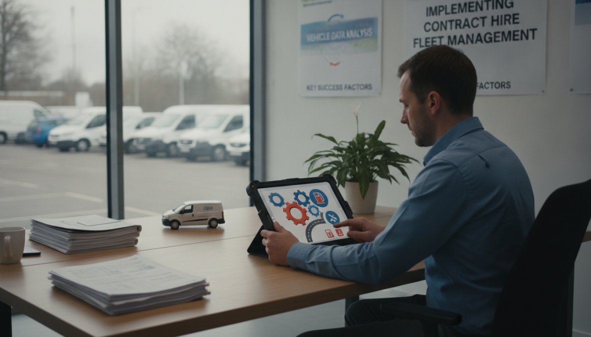 Professional illustration showing contract hire fleet management