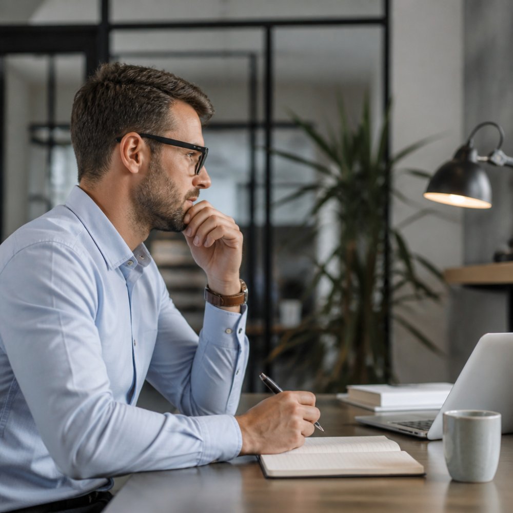 Sales professional analyzing real-time intent data for converting anonymous traffic into sales on a computer screen.