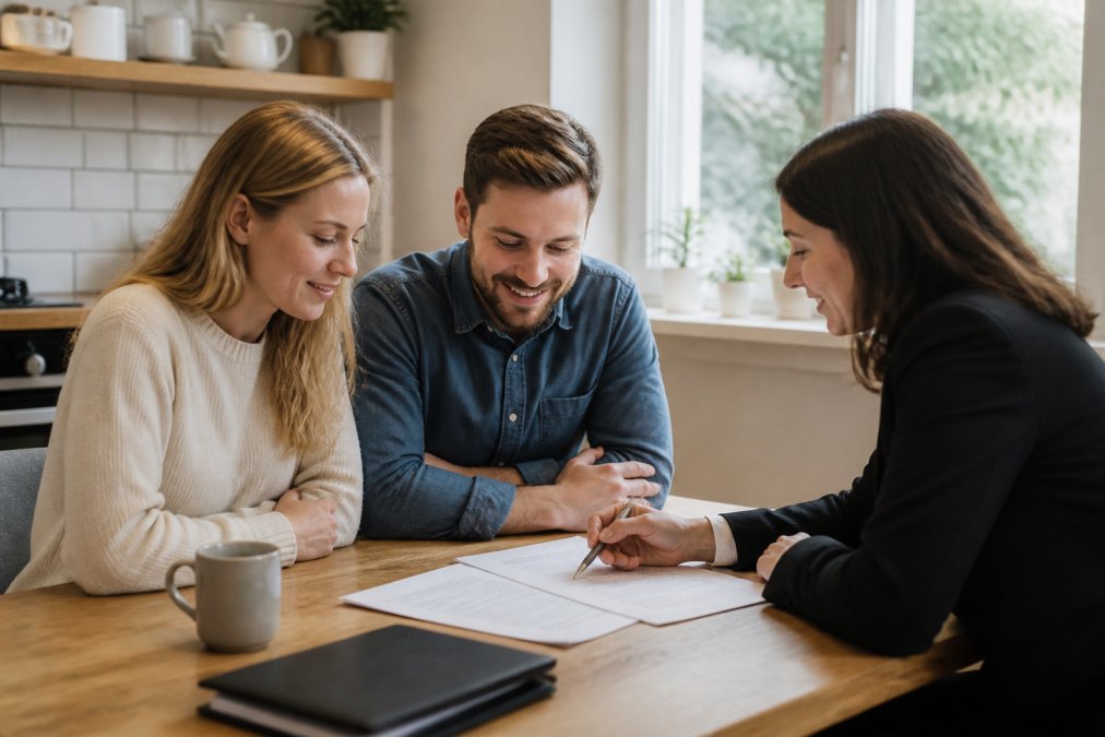 Professional illustration showing conveyancing process