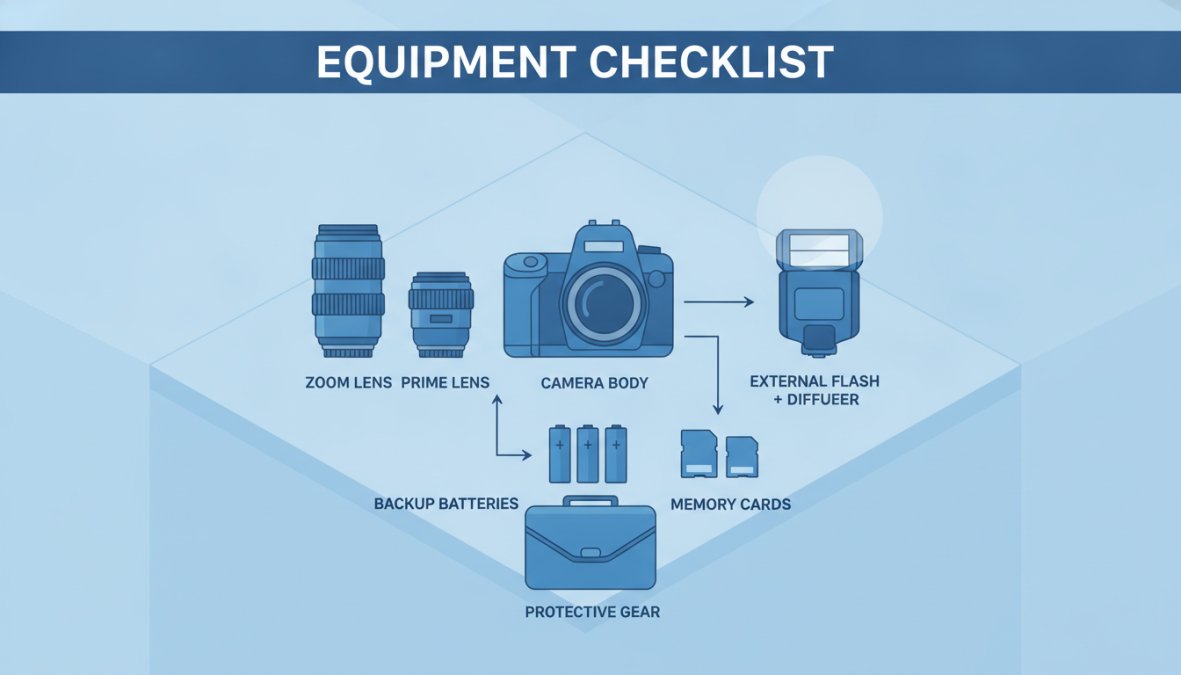Professional illustration showing corporate event photography tips