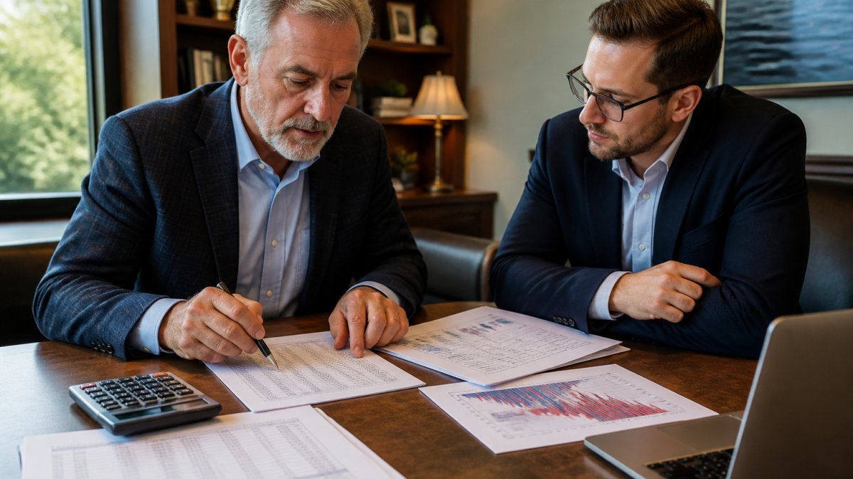 Investor and advisor reviewing tax documents for cost depletion vs percentage depletion calculations
