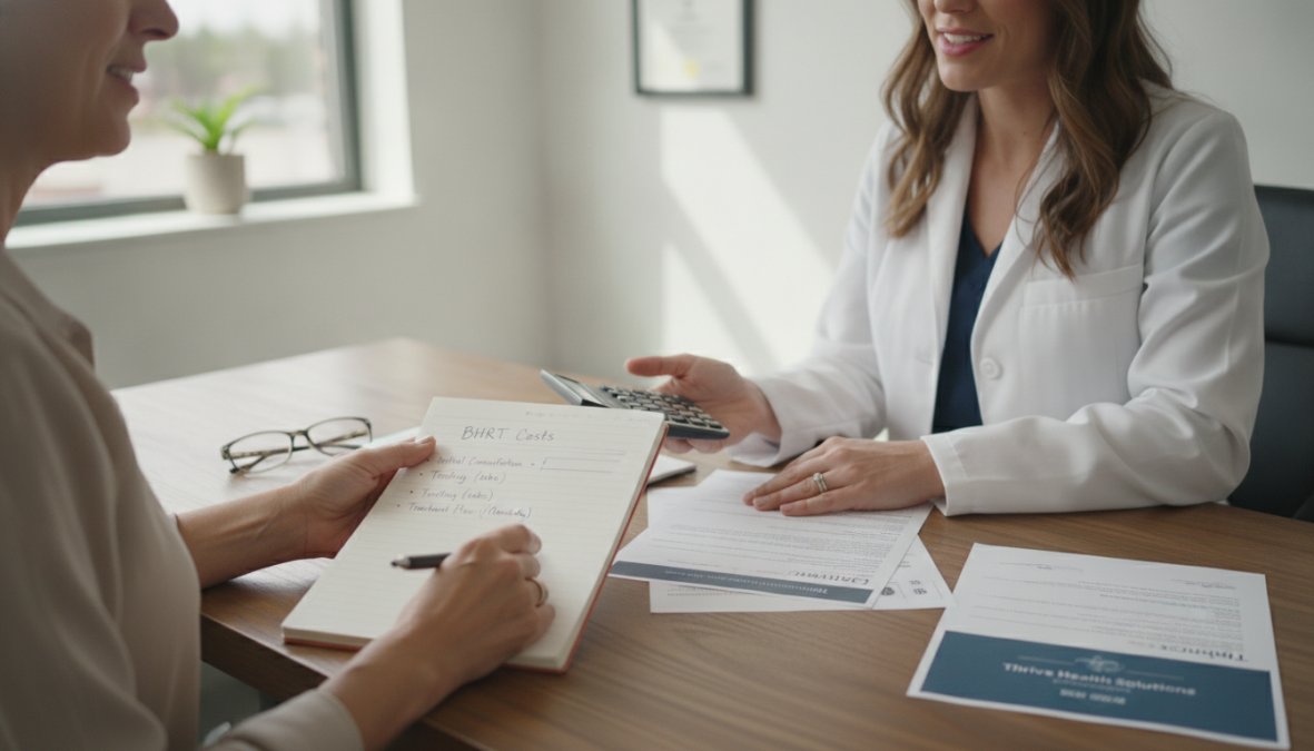 Professional illustration showing Healthcare for cost of bioidentical hormone replacement