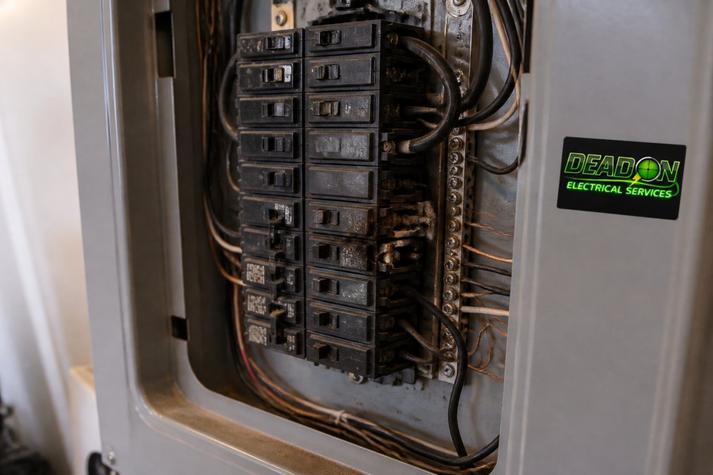 Professional illustration showing electrical panel upgrade