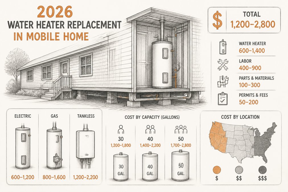 Cost to Replace Water Heater in Mobile Home 2026