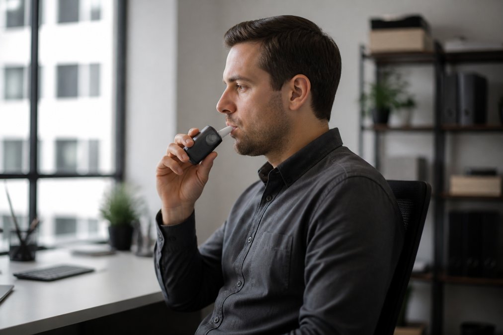 Professional illustration showing Person for alcohol monitoring devices