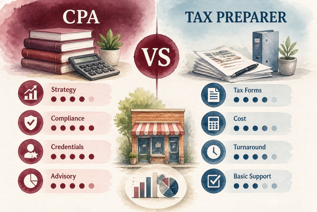 CPA vs Tax Preparer for Small Business