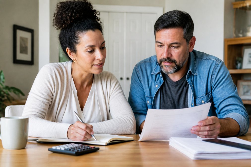 Business owner reviewing documents and checklists to meet CRA compliance requirements for BC contractors
