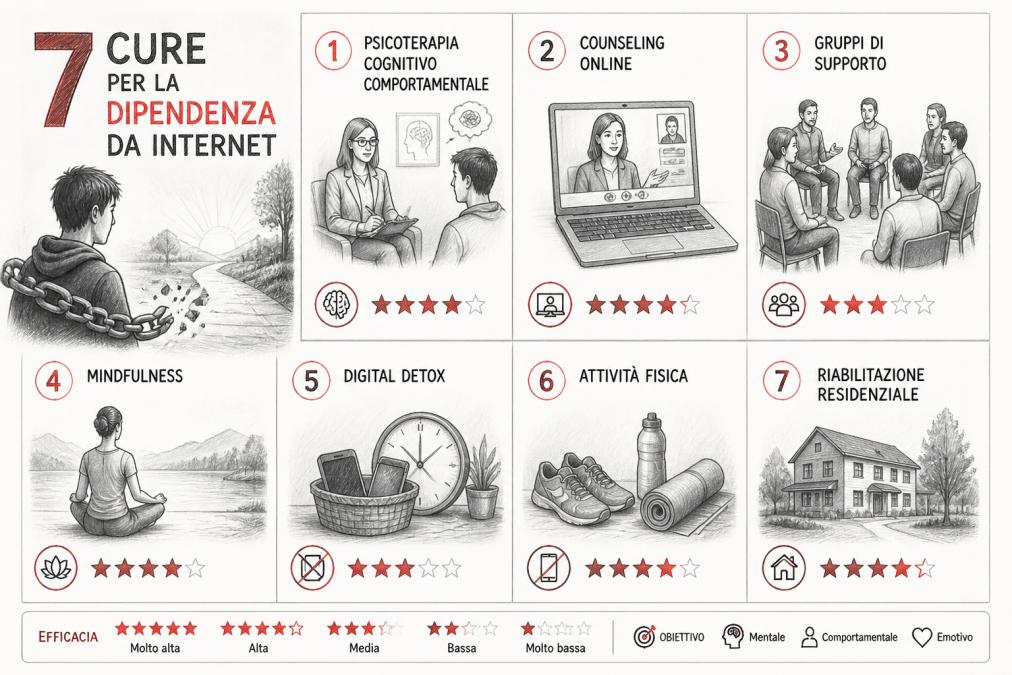 Cure per la dipendenza da Internet: 7 percorsi efficaci