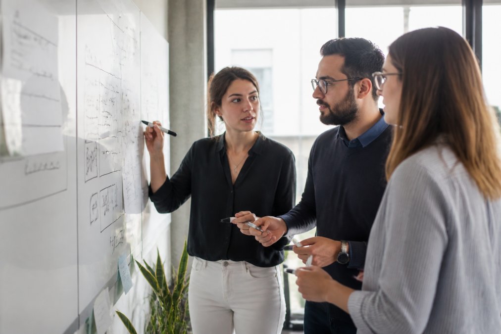 Professional illustration showing custom AI chatbot development