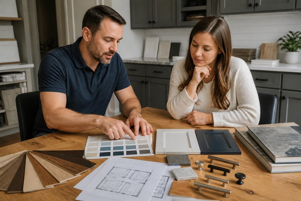 Professional illustration showing custom color cabinetry cost