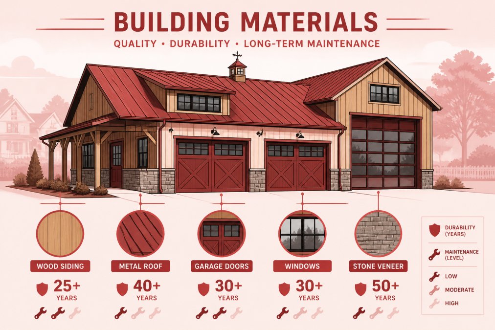 Professional illustration showing custom garage builders