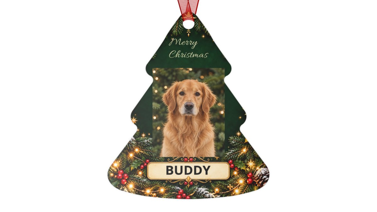 Custom Photo Pet Christmas Ornament – Tree
