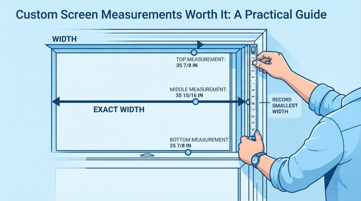 Step-by-step visual guide for custom screen measurements