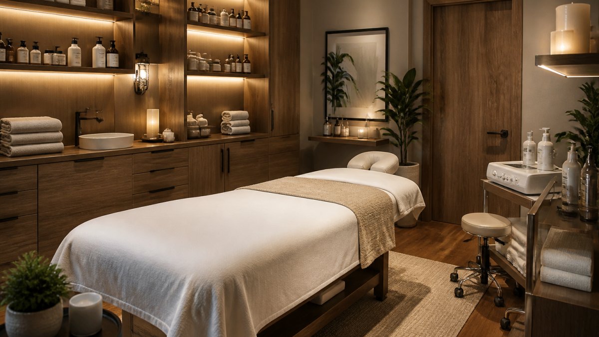 Flowchart illustrating the step-by-step process for planning a cohesive spa treatment room design