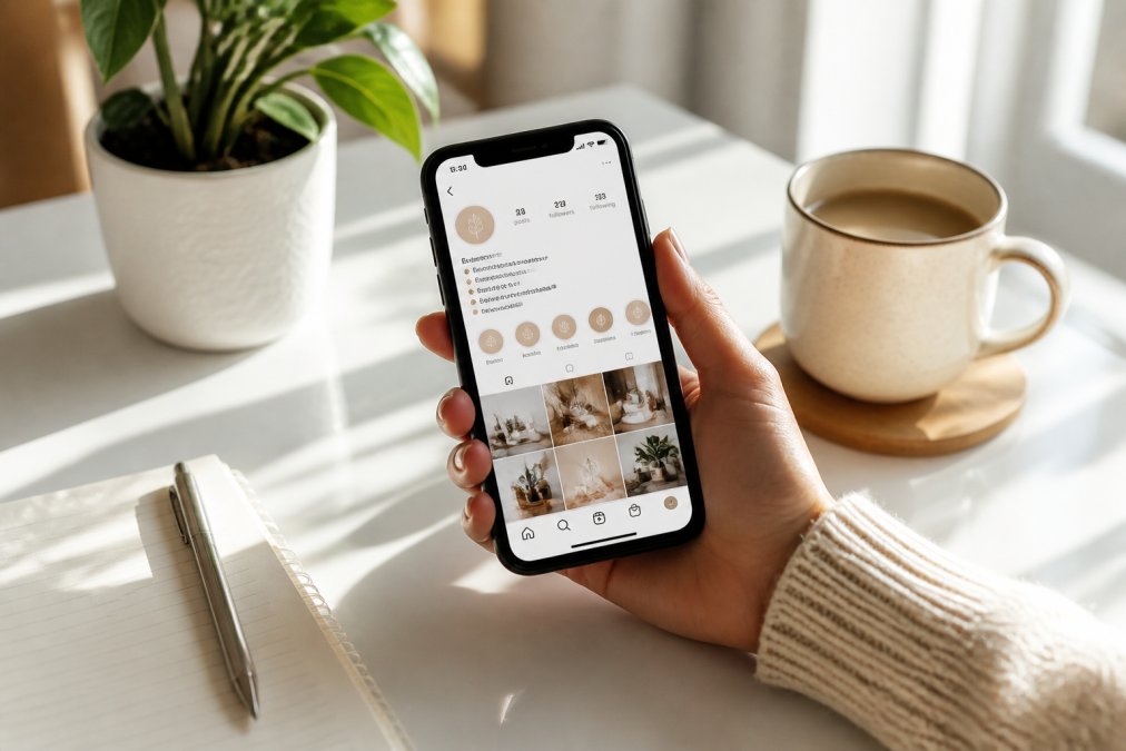 Professional illustration showing daily instagram routine for passive income