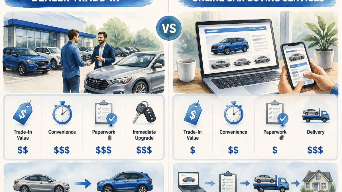 Dealer Trade-In vs Online Car Buying Services (2026)