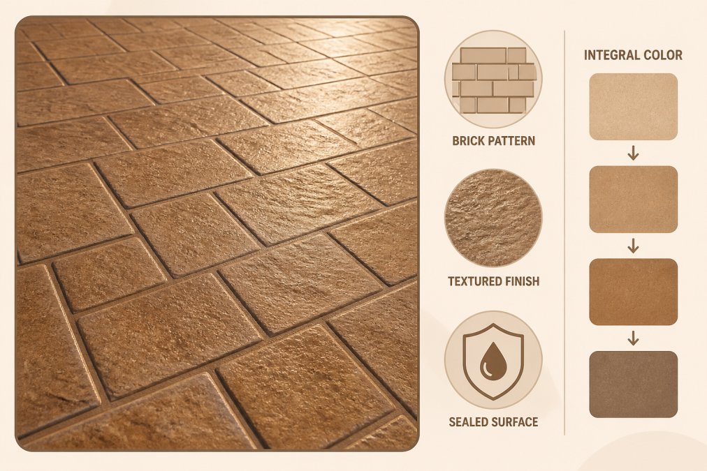 Professional illustration showing decorative concrete overlay cost