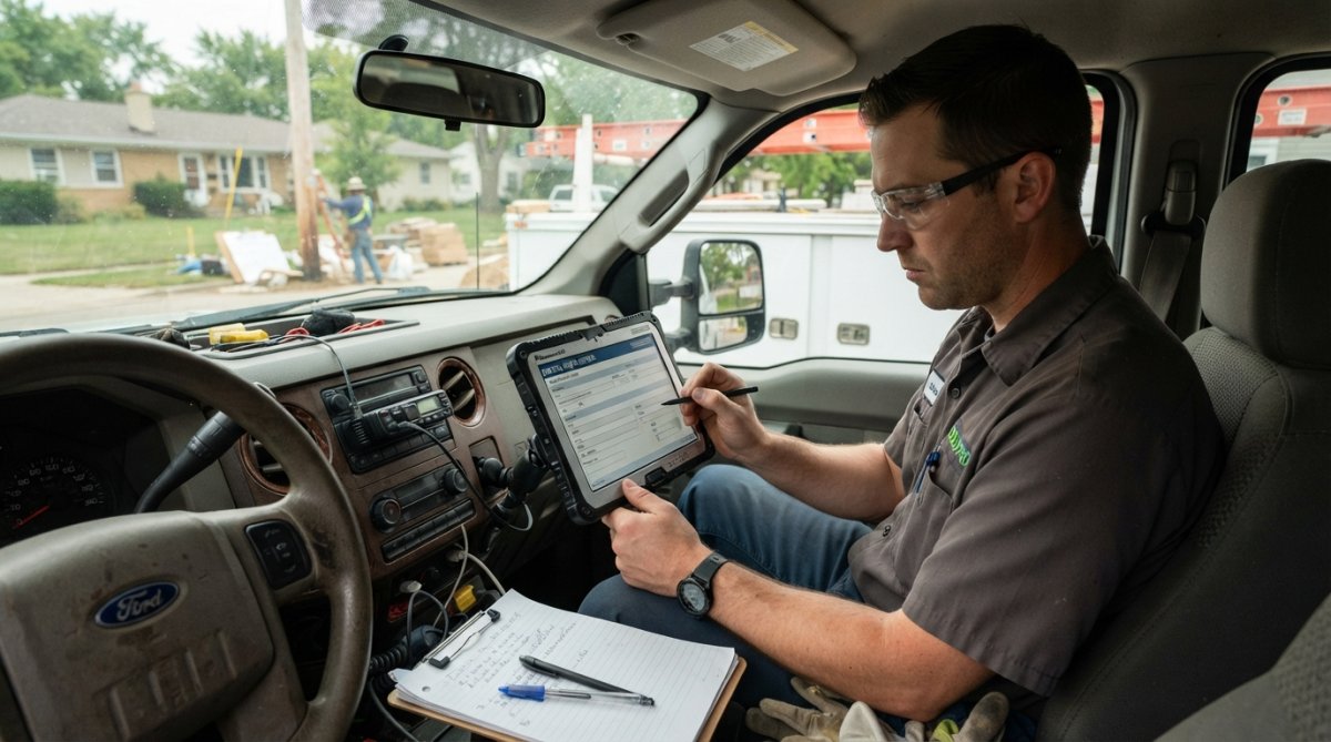 Step-by-step visual guide for field and technician and using concepts for digitize field service work orders