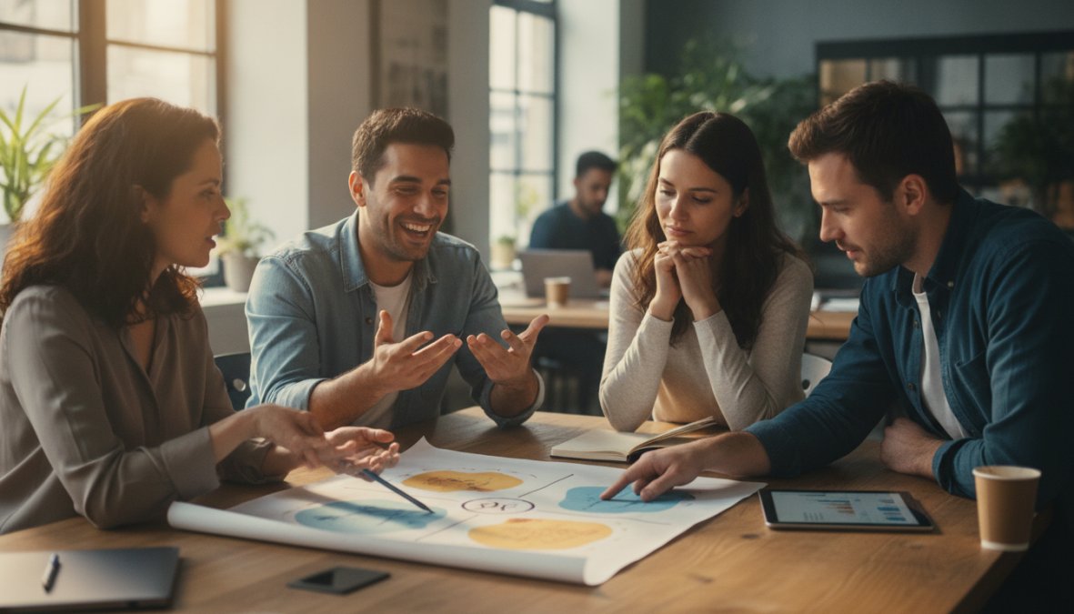 Professional illustration showing Four for DISC assessment tool