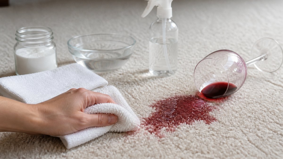 DIY Wine Stain Remover for Light Carpets