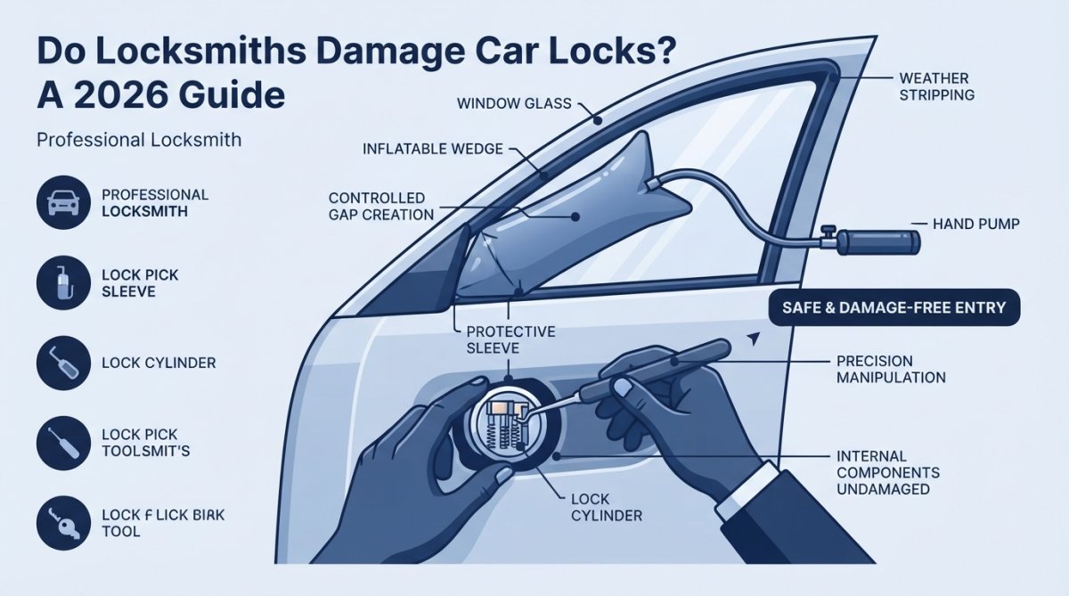 Software tools interface for locksmiths damage car locks