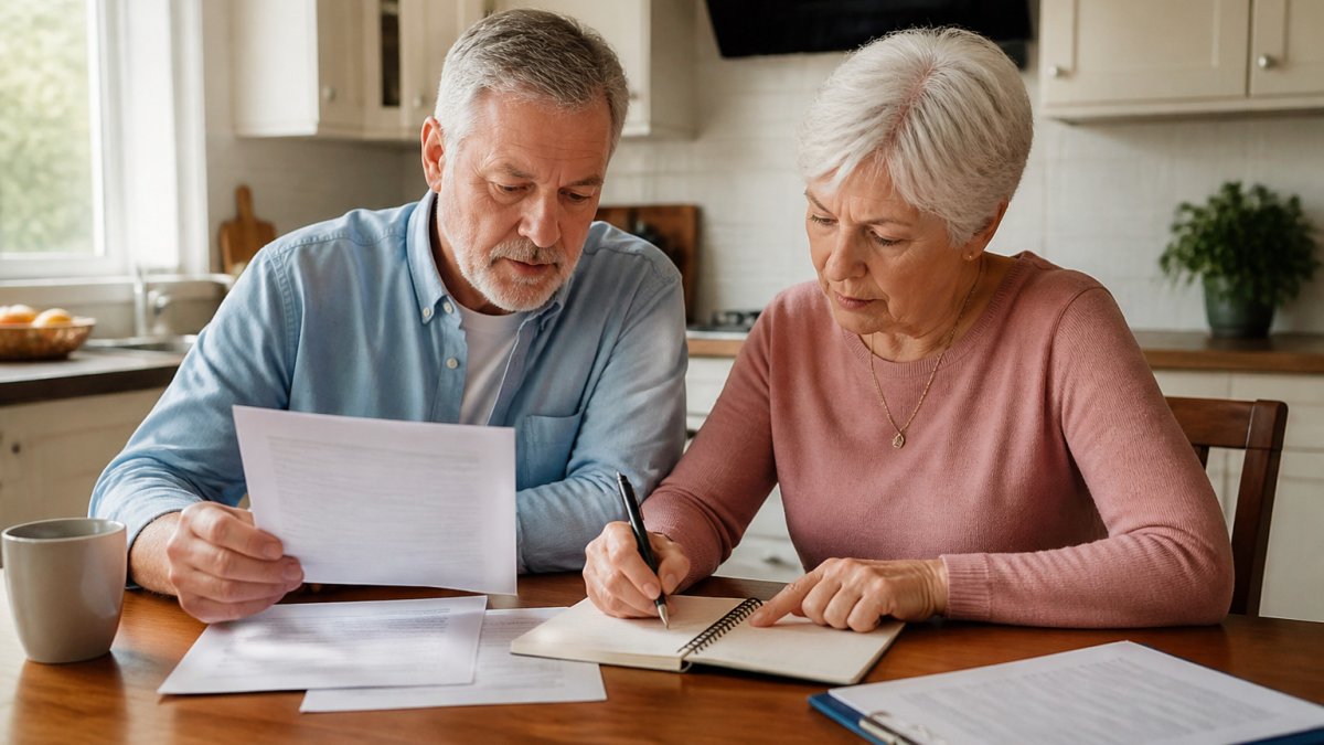 A checklist infographic for navigating medicare after employer insurance while reviewing paperwork.