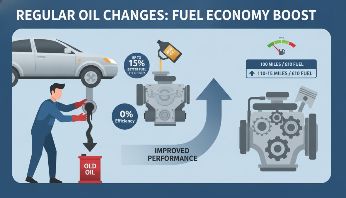 Professional illustration showing does car service improve fuel efficiency