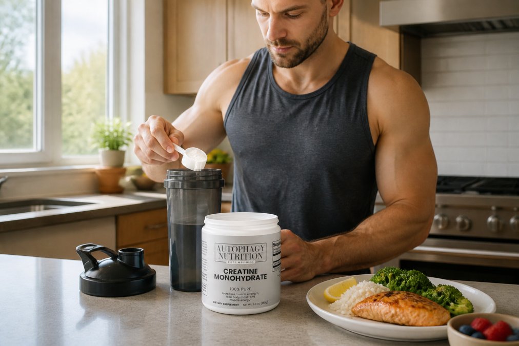 Professional illustration showing active and adult and athletic concepts for does creatine break a fast