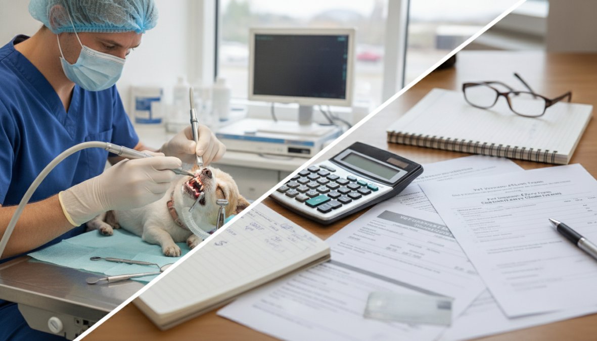 Professional illustration showing does pet insurance cover dental cleanings
