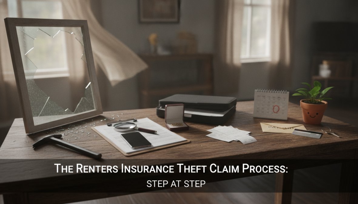 A person on a smartphone speaking with an [insurance agent](/benefits-of-using-an-independent-insurance-agent/) while holding a notepad with a handwritten list of stolen items, sitting in a softly lit living room with a visible open window in the background