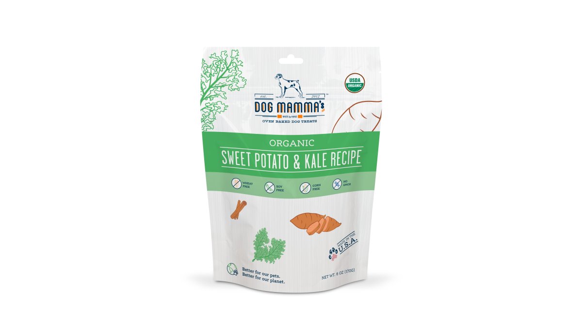 Dog Mamma's Organic Sweet Potato & Kale Recipe - USDA Organic Certified Dog Treats