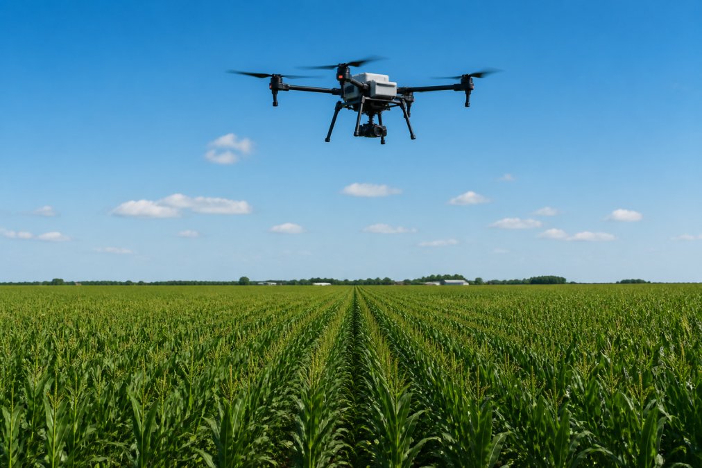 Professional illustration showing Drone for drone crop monitoring