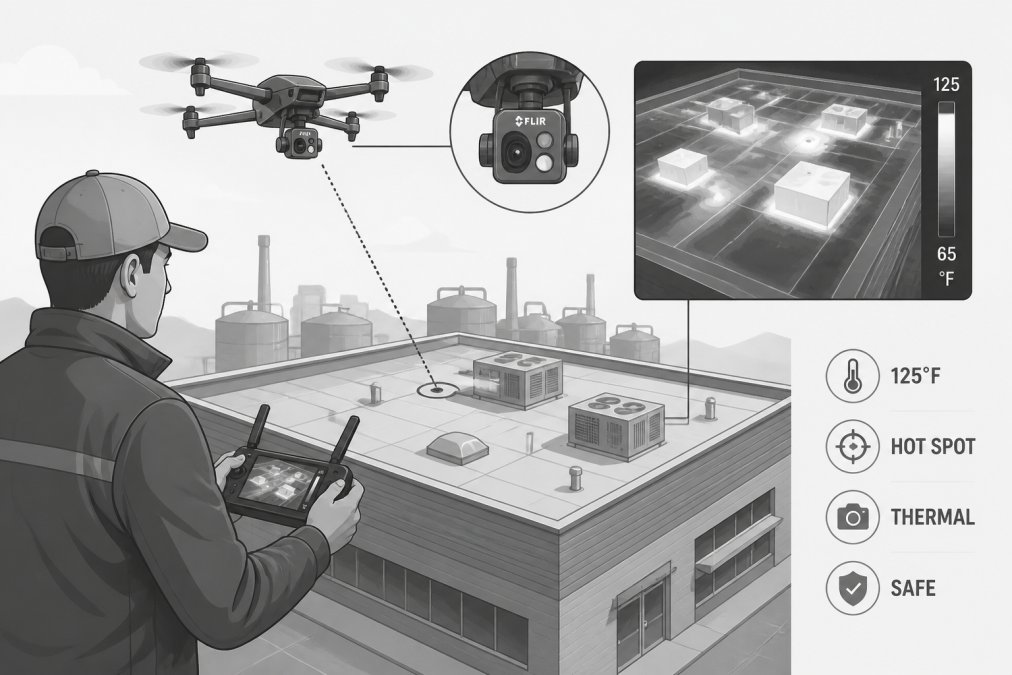 Professional illustration showing drone inspection alternatives