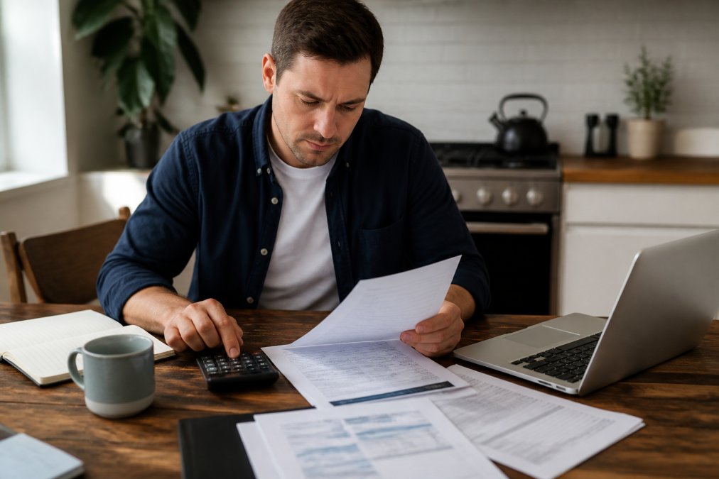 Infographic showing the process of calculating rental income for a DSCR mortgage using property documents