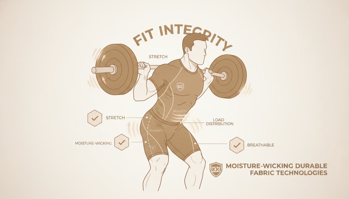 Professional illustration showing durable athletic wear