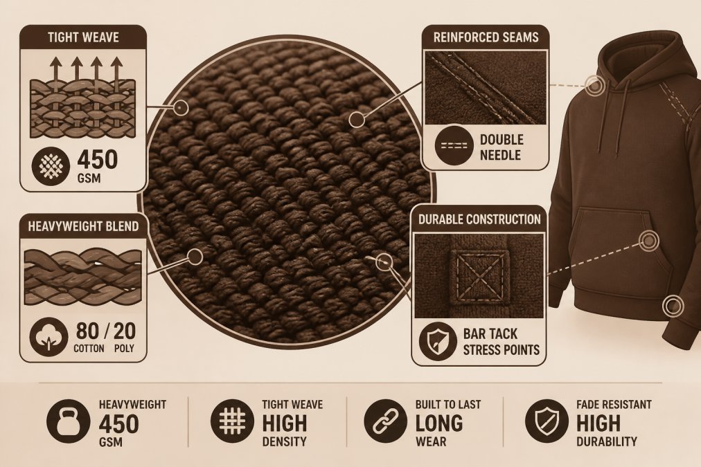 Professional illustration showing patriotic hoodies for men