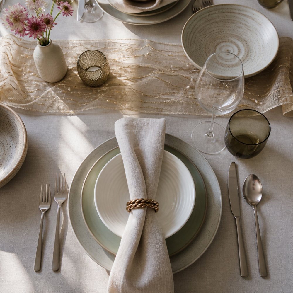Professional illustration showing elegant tableware