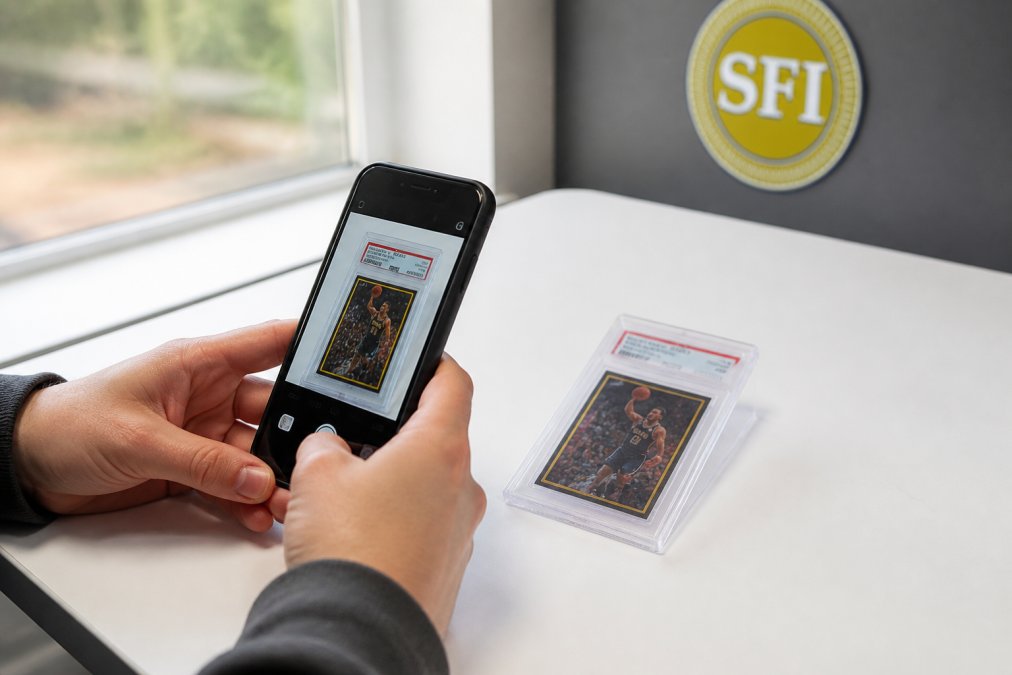Step-by-step guide for smartphone photography to ensure high display quality when capturing graded trading cards.
