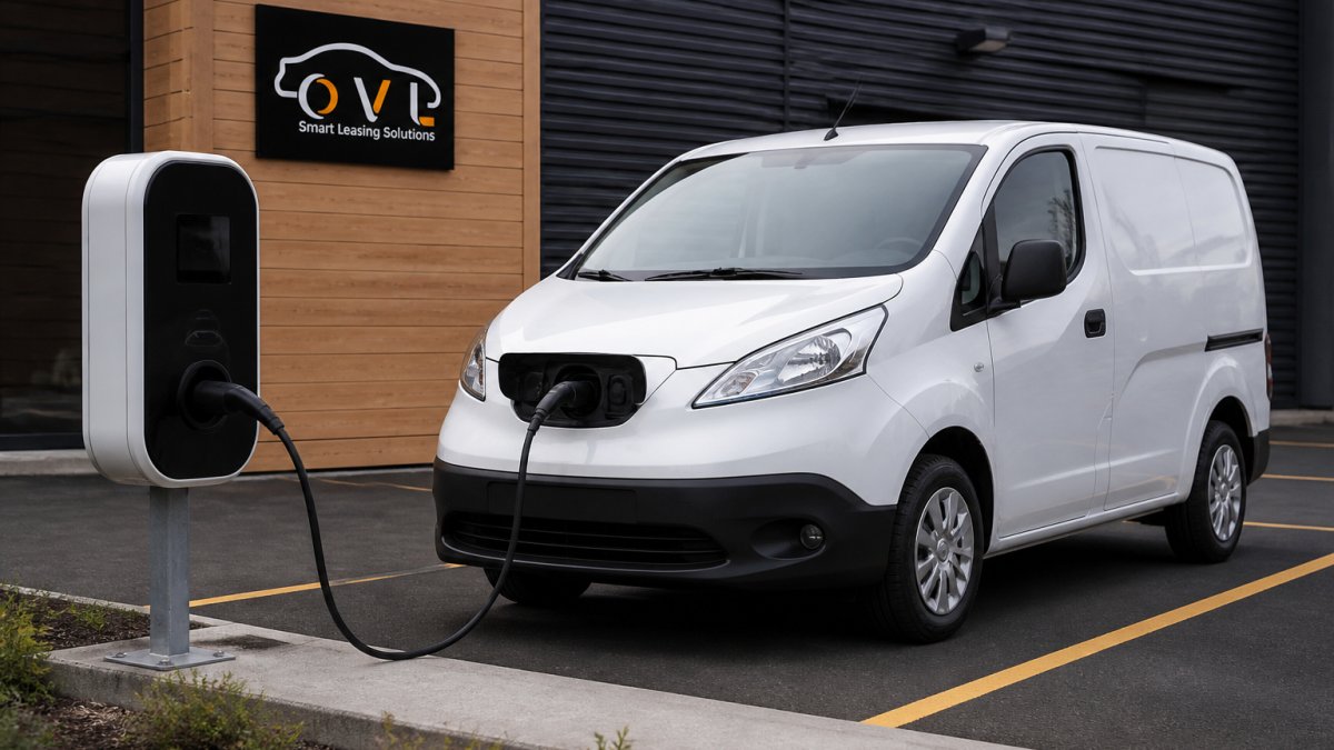 Infographic showing the environmental impact of SME fleet choices via electric van charging process steps